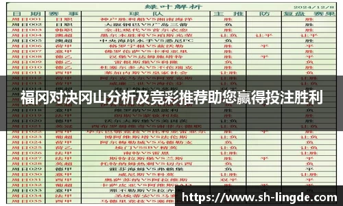 福冈对决冈山分析及竞彩推荐助您赢得投注胜利
